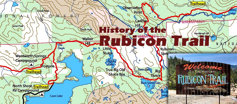 Rubicon Trail Lake Tahoe Map History Of The Rubicon Trail |